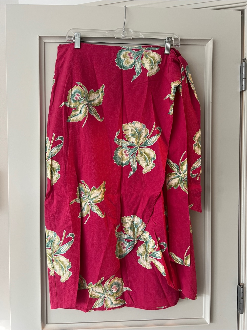 Faherty Magenta Floral Wrap Skirt